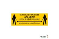 Panneau Garder une distance de sécurité - Jaune - spécial sol - 450x150 mm - 4007588