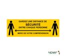 Panneau Garder une distance de sécurité - Jaune - spécial sol - 450x150 mm - 4007588