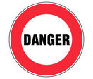 Panneau Danger (texte) - Rigide Ø450mm - 4080031
