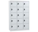 Manutan Expert - Vestiaire multicases 15 cases gris/gris - 1800x1185x500mm - Serrure à clé - Livré monté