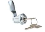 Serrure batteuse RS PRO chromée à clé – IP54, découpe panneau 16,5 mm | RS France
