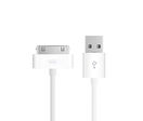 Câble chargeur Iphone 4 vers USB - 1 m - Blanc