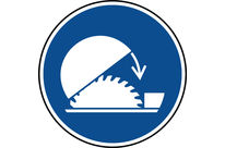 Panneau d'obligation de fermer la scie