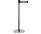 Poteau alu chromé à sangle Bleu/Blanc/Rouge 3m x 50mm - 2010757