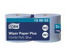 Tork - Bobine d'essuyage industriel Plus Combi - Bleu - 2 plis - 25500 cm - Usage alimentaire - Éco-responsable
