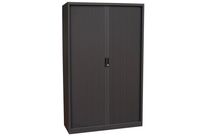 Manutan Expert - Armoire Métal Haute à Rideaux Anthracite 120x195cm - 4 Tablettes 45kg - Serrure à Clé - Garantie 10 ans