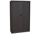 Manutan Expert - Armoire Métal Haute à Rideaux Anthracite 120x195cm - 4 Tablettes 45kg - Serrure à Clé - Garantie 10 ans