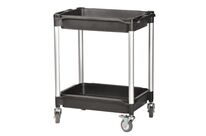 Matador - Chariot à plateaux en plastique 2 plateaux 200kg Noir - Aluminium extrudé, Polypropylène, Roulettes TPE 100mm