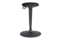 GGI - Tabouret Eskal Assis Debout - Assise Tissu Noir, Pied Noir, Réglable 60-85cm - Ergonomique, 5 Ans Garantie
