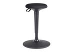 GGI - Tabouret Eskal Assis Debout - Assise Tissu Noir, Pied Noir, Réglable 60-85cm - Ergonomique, 5 Ans Garantie