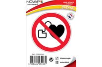 Panneau Interdit aux personnes sous stimulateur cardiaque - Vinyle adhésif Ø80mm - 4230061