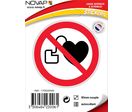 Panneau Interdit aux personnes sous stimulateur cardiaque - Vinyle adhésif Ø80mm - 4230061