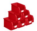Lot de 15 bacs à bec plastique 12.5L rouge