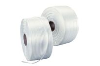 Manutan Expert - Feuillard Textile Polyester Blanc 19mm - 750kg Résistance - Rouleau 500m - Cerclage Palettes