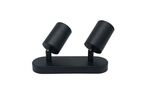 Plafonnier 2 Spots Orientables Alu pour Ampoule GU10 - Noir