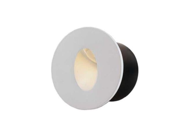 Balise LED Encastrable Ronde 3W 220V 34° Blanche IP20 pour Escaliers - Blanc Chaud 2300K -