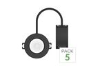 Pack de 5 - Spot LED étanche encastrable Dimmable CCT 6W Noir IP65