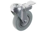 Braked Swivel Castor, 100mm, Rubber Tyre