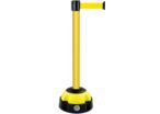 Poteau Alu Jaune laqué à sangle jaune 3m x 50mm sur socle Balise - 2010252