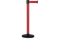 Poteau Alu Rouge laqué à sangle Rouge avec logo sens interdit 4m x 50mm sur socle portable - 2052283