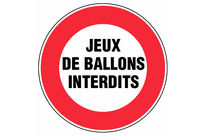 Panneau Jeux de ballons interdits - Rigide Ø300mm - 4063478