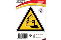 Panneau Danger attention batterie - Adhésif Triangle 100mm - 4230511