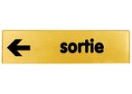 Plaquette Sortie de secours flèche gauche - Plexiglas or 170x45mm - 4491158