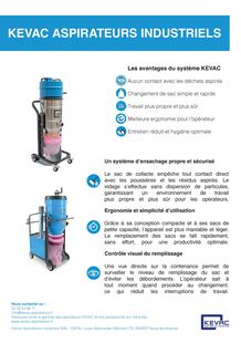 Aspirateurs KEVAC sans cuve