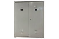 Armoire Mi-haute Reconditionnée - À Portes Battantes - Gris Clair