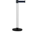 Poteau Alu anodisé à sangle Noir/Bleu 3m x 50mm sur socle portable - 2010610