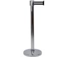 Poteau Alu Chromé laqué à sangle noir/argent 3m x 50mm sur socle portable - 2053334