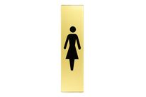 Plaquette Toilettes femmes verticales - Plexiglas or 170x45mm - 4491356