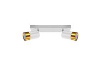 Plafonnier 2 Spots Orientables OR pour Ampoule GU10 - Blanc