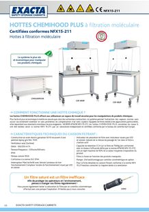Hottes filtrantes NFX15-211 et à raccordement EN61010