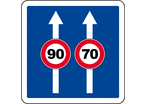 Panneau indication de limitation de vitesse C24a ex.2
