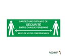 Panneau Garder une distance de sécurité - Vert - spécial sol - 450x150 mm - 4007601