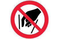 Panneau Ne pas mettre les mains - Rigide Ø80mm - 4021577