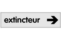 Plaquette Extincteur flèche droite - Plexiglas argent 170x45mm - 4320618