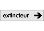 Plaquette Extincteur flèche droite - Plexiglas argent 170x45mm - 4320618