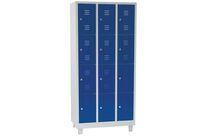 Manutan Expert - Vestiaire multicases sur pieds - 12 cases / 3 colonnes - Bleu/Gris Clair - Acier - 1900x885x500mm - Garantie 10 ans
