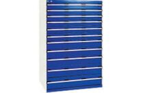 Bott - Armoire multitiroirs SL-107 - 11 tiroirs, Acier Gris/Bleu, 1500 kg, 1600x1050x750 mm