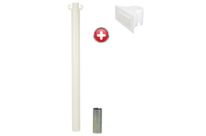 Poteau acier Blanc à sceller avec support panneau - 2000123