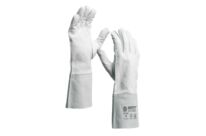 Gant de soudeur coupé cousu en peau fleur ovin avec manchette en cuir croute | GT72W