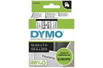 Dymo - Ruban d'étiquette D1 Noir sur Blanc 12mm - 7m - Éco-responsable