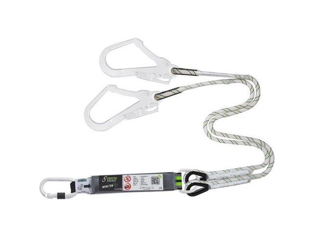Kratos Safety - Longe double corde 1,5m avec absorbeur d'énergie - Norme EN 355 - Sécurité échafaudage