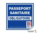 Panneau Pass sanitaire obligatoire - Adhésif 200x200mm - 4234472