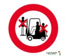 Panneau interdit de transporter une personne sur chariot - Novap