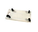 Plateau roulant rectangulaire en bois, charge 200 kg | PR200R