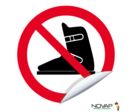 Panneau Chaussures de ski interdites - Vinyle adhésif Ø80mm - 4231105