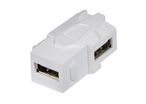 Module Keystone double femelle coudé USB A/A, pour boîte murale